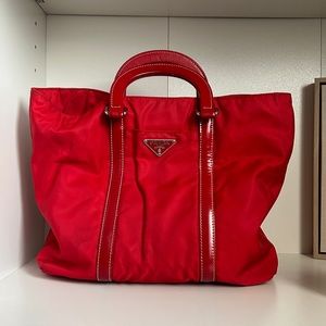 Red Prada Tessuto Nylon Mini Tote